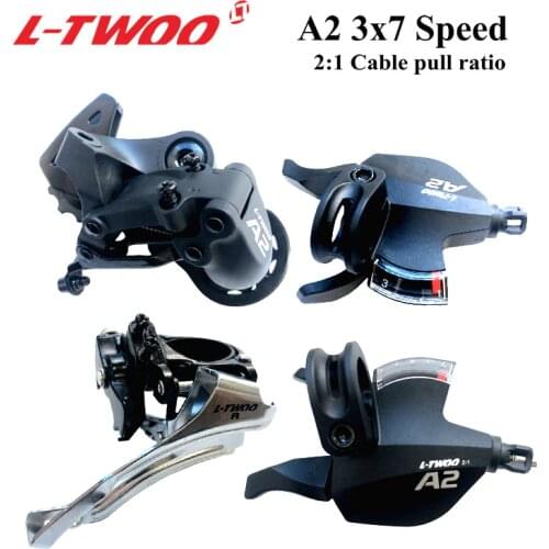 LTWOO Groupset LTWOO A2 3x7 21 Speed Groupset Shifter Lever+Rear Derailleur for MTB Bike Cassette 32T 36T, compatible M4000 RD