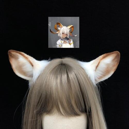 New Game Arknights Beeswax Cosplay Prop Animal Sheep Ears Hairhoop Headband Headwear For Costume Accessories Halloween