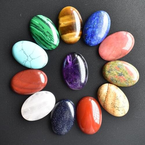 Wholesale high quality natural stone, all sizes of oval no hole beads for jewelry making free shipping