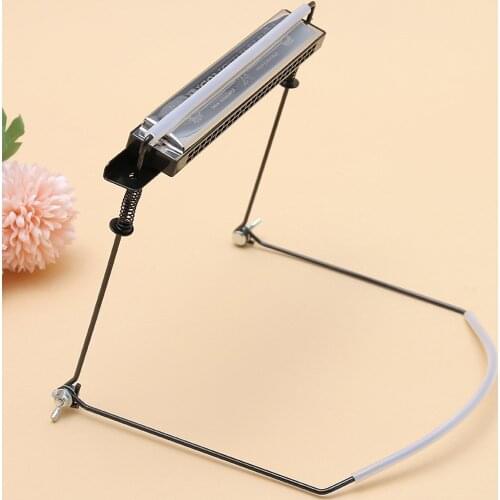 24 Holes Harmonica Neck Holder Stand Adjustable Metal Mouth Organ Stand Harmonica Harp Rack Musical Instrument Accessories