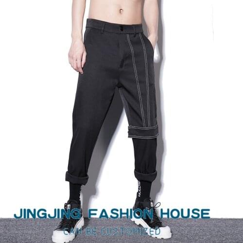 S-6XL!!2021 New mens casual pants Korean version of the trend of autumn small leg pants slim fit small trouser nine points pant