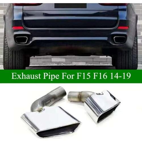 2 PCS Stainless Steel Exhaust Muffler Pipes Silver/ Black For BMW X5 X6 F15 F16 Upgrade X5M X6M M Bodykit 2014-2019