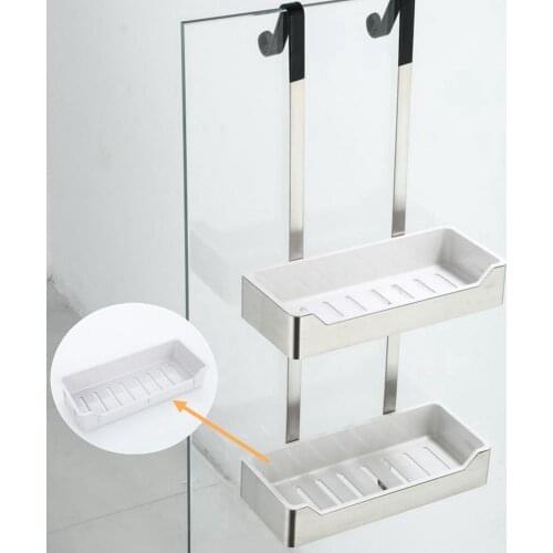 Vidric Bathroom Shower Shelves 2 Layer Shampoo Holder Bath Storage Towel Hanging Bathroom Stainless Steel Polished ELM330