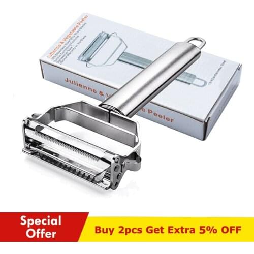 High Quality Stainless Steel Potato Cucumber Carrot Grater Julienne Peeler Vegetables Fruit Peeler Double Planing Grater Tools