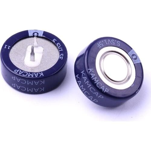 High Quality 2pcs/set 2 Pins 19.5x4.5mm 5.5V 1.5F Super Capacitor ROHS Standards Minus 25 to 70 Degrees Centigrade