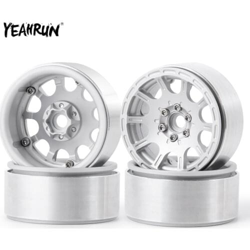 YEAHRUN 1/2/4 Pcs RC Rock Crawler Aluminum 2.2inch Beadlock Wheel Rims Wheel Hub For 1/10 Axial Wraith 90018