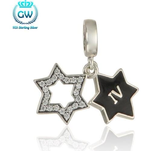 Sterling Silver Jewelry Pentagram Charms Fits Pentagram Pendant Inverted Pentagram Necklace Bracelet Beads & Diy Making S295