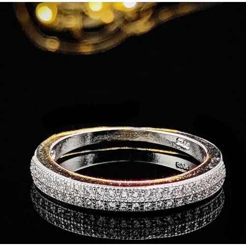 Solid 925 sterling silver Wedding eternity band Ring For women finger jewelry R779A