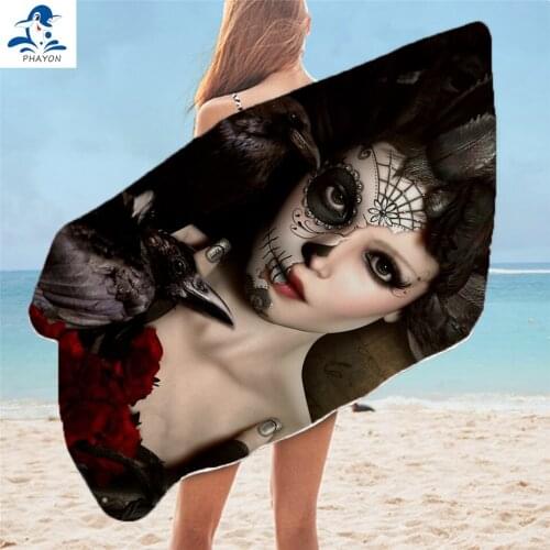PHAYON Terror Women Beach Towel For Adult Quick-dry Microfiber Bath Towels Soft Large Yoga Mat Portable Sport Swimming Towel