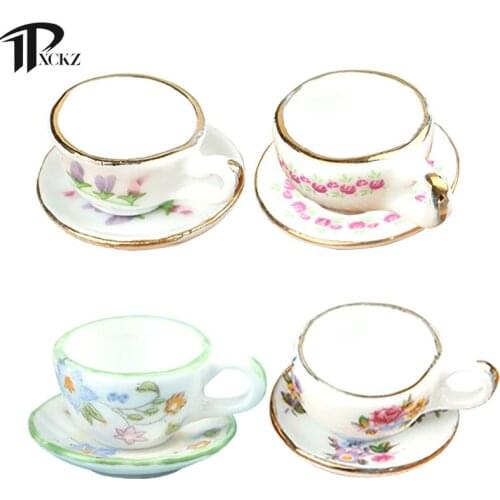 1:12 Dollhouse Miniature Ceramic Coffee Cup For Doll Kitchen Tableware Decors Mini Coffee Cup Home Tableware Decoration