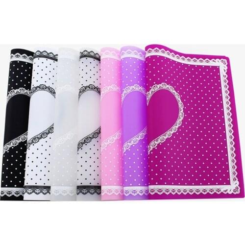 Nail Art Pad Mat Table Foldable Silicone Lace and Polka Dot Heart Salon Equipment Washable Manicure Care Tool