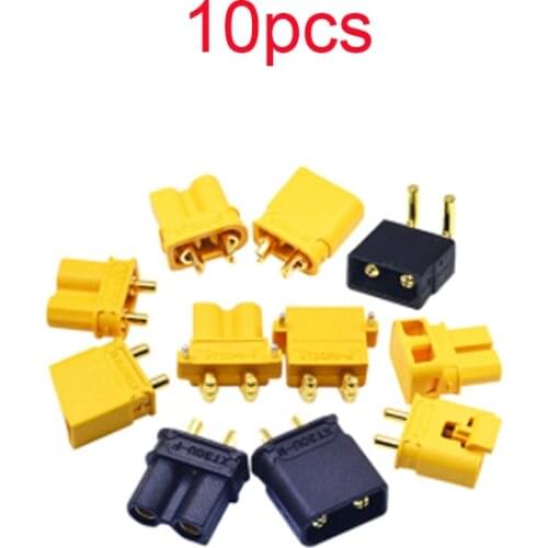 10PCS Amass XT30U XT30UL XT30PW XT30UPB Large Current Plug Male Female Bullet Gold-plated Connector for RC Models Battery Parts
