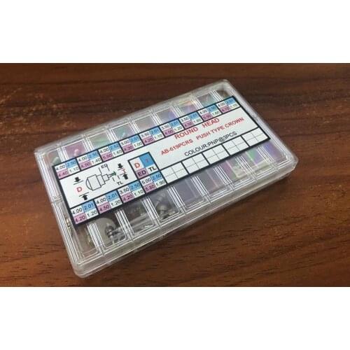 Assortment of 39 PCS Stainless Steel Watch Part Friction Button Pushers for Chronograph Watches