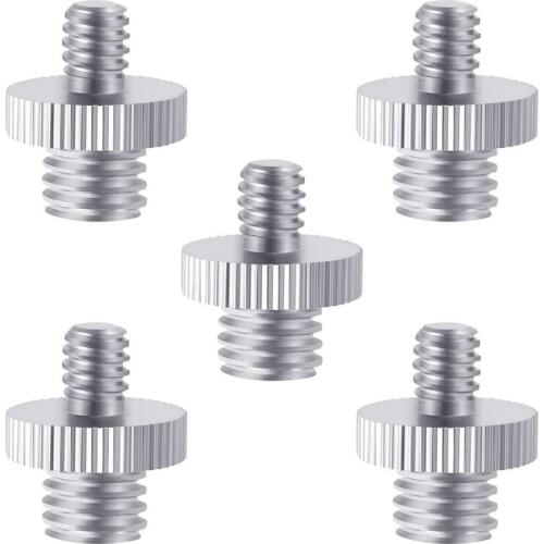 5 Pieces 1/4 inch Male to 3/8 inch Male Metal Threaded Screw Adapter Tripod Screw Converter for DSLR Camera,Tripod,Monopod,Shoul