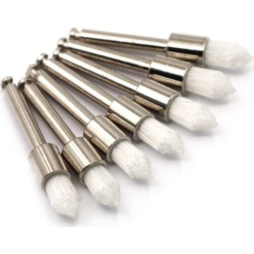 50 PCS/Bag White Polishing Dental Material Dental Polishing Brush Polisher Dental Brush Latch/Taper Nylon Bristles Soft Brushes