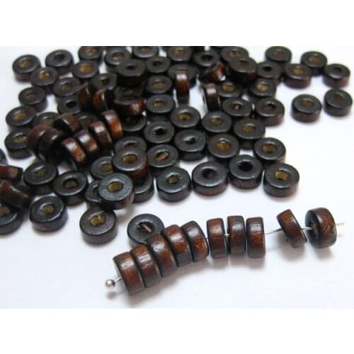 500 Brown Colour 8X3mm Column Wood Beads~Wooden