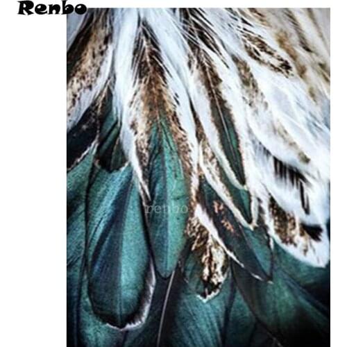 5D Diamond Painting Full Drill Square Round Diamond Embroidery Color Feather Angel Wings Cross Stitch Kit Diamond Mosaic Decor