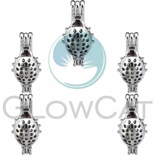 5X Insects Pearl Cage Locket Pendants Aromatherapy Essential Oil Diffuser Locket For DIY Necklace Jewelry