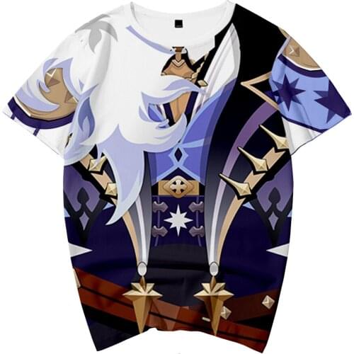 Anime Genshin Impact Kaeya Alberch Dress Up 3D Summer Preppy MenWomen Street T-shirt Youthful Retro Innovation Y2K Kawaii Tees