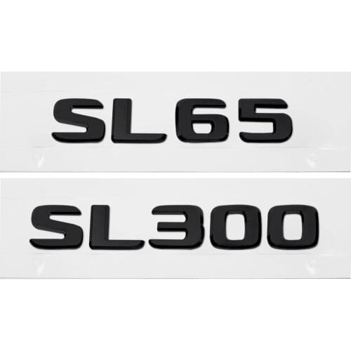 Auto Accessories For Mercedes Benz SL65 SL300 SL320 SL500 SL600 W203 W204 W124 AMG Black Car Stickers Rear Tail Decal Emblem