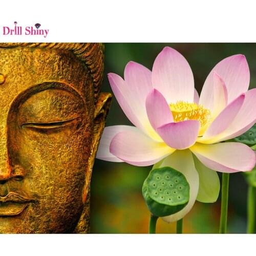 Flowers Buddha Mosaic Needlework Diy Diamond painting wall sticker resin 5d diamond embroidery square drill full rhinestone