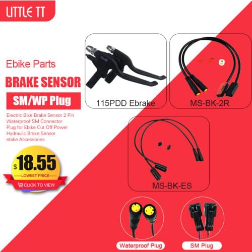 Electric Bicycle E-scooter Brake Sensor 115PDD Ebike Brake Five Star Brake Lever Cut Off Power 2 Pin Julet Waterproof Connector