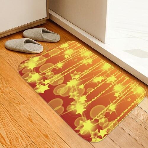 Home Door Mats New Yellow Star Pattern Flannel Hallway Porch Rugs Bedroom Living Room Area Carpets