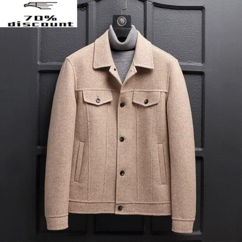 Double-sided Wool Coat Men Spring Autumn Handmade Jacket Short Korean Mens Overcoat Casual Abrigo Hombre 2950B KJ3862
