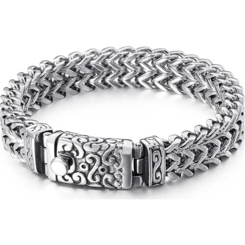 European and American personality titanium steel keel chain bracelet punk style mens skull bracelet