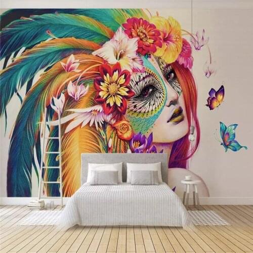 European-style hand-painted colorful beauty wall professional production murals wholesale wallpaper poster photo wall