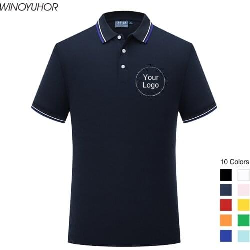 Custom Logo Your Own Design Printed Polo Shirt Mens Summer Short Sleeve Personal Company Group Name Men Women Customize Tops