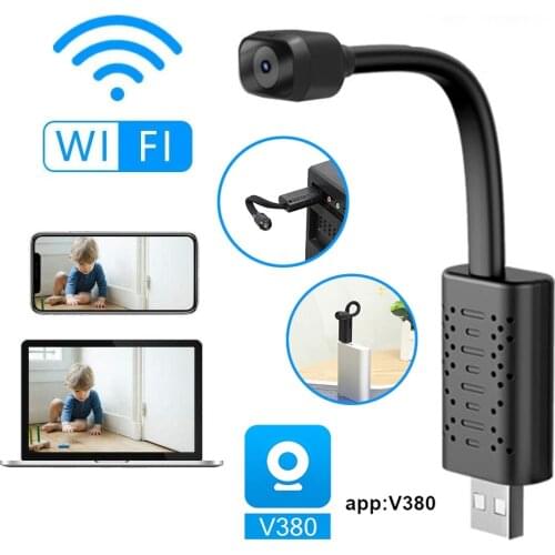 Surveillance Cameras With Wifi Mini Camera IP USB Full HD 1080P P2P CCTV SD Card Cloud Storage Smart AI Human Detection V380 APP