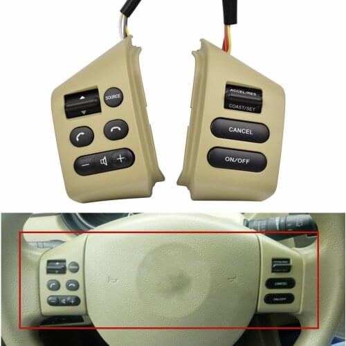 Beige Color Steering Wheel Control Buttons With Backlight For Nissan Sylphy 2005-2017 Tiida 2005-2008 Livina 2007-2010