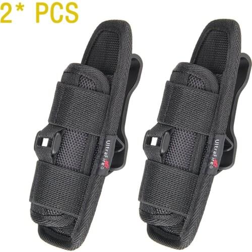 2 pcs Flashlight Holster for Tactical Torch Flashlight Holder Nylon Pouch Case with 360 Degrees Rotatable Clip Flashlight Set