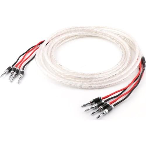 L3081407 Audiophile Hiend hifi Audio Banana Plug AMP Speaker Cable wire Rhodium plated Carbon Fiber banana Speaker Cable Wire