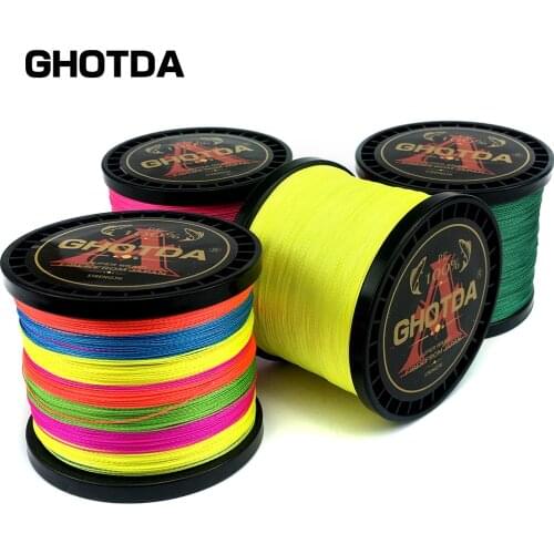 GHOTDA 8 Strands 4 Strands 1000/500/300/100M Braided Fishing Line Multifilament PE Strong Smooth Fishing Line 10-80LB