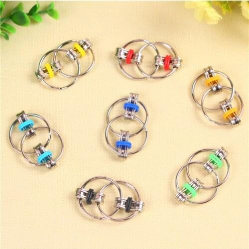 New Metal Puzzle Chain Fidget Toy For Autism Chain Fidget Toy Hand Spinner Key Ring Sensory Toys Stress Relieve ADHD Top Puzzles