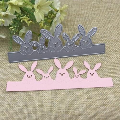 Bunny Border Dies Rabbits Metal Cutting Dies Stencils For Card Making Decorative Embossing Suit Paper Cards Stamp DIY