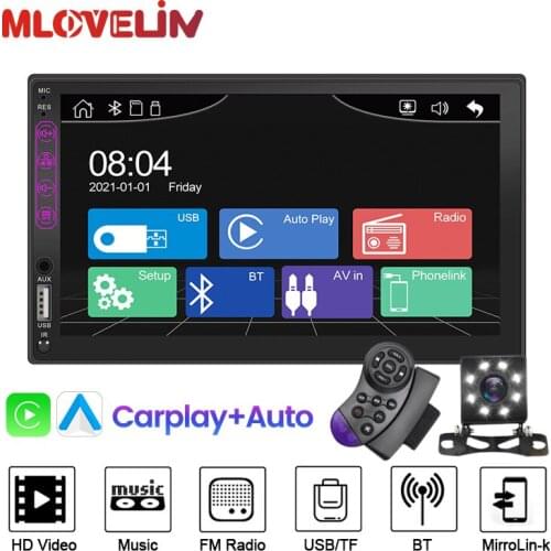 MLOVELIN 7inch Capacitive screen Carplay Android Auto For Car Multimedia player Radio FM USB AUX BT Phone Player