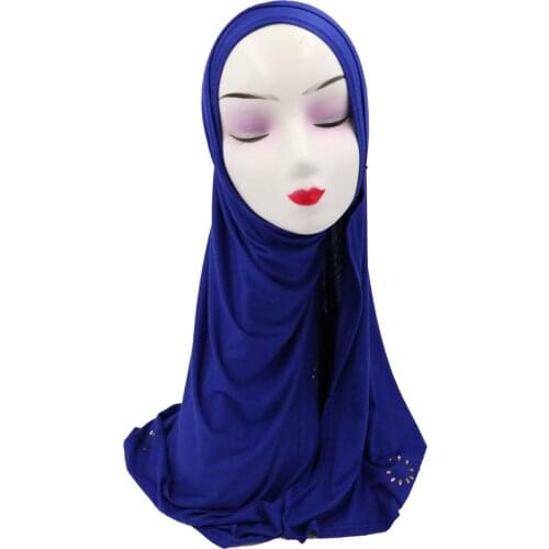 Fashion Muslim Women Large Scarf Shawl Headscarf Rhinestones Scarves Islam Turban Headcover Head Wrap Full Cover Stole 170*70cm