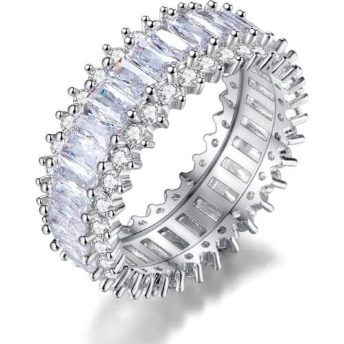 New Trendy Zircon shining Engagement Hot Sale Rings For Women White elegant rings Female Wedding jewerly