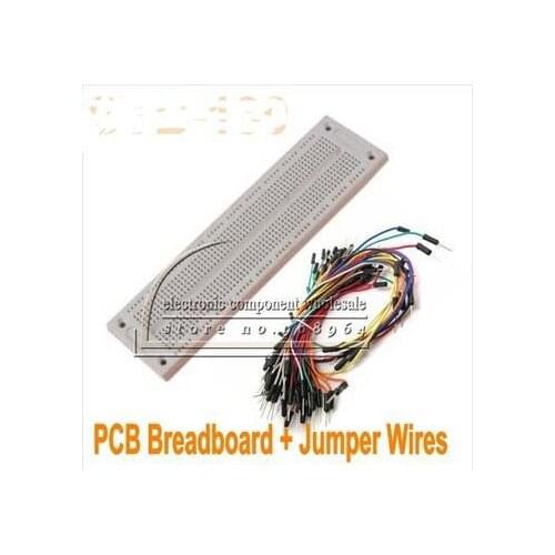 Wholesale 5pcs MB 102 Solderless Prototype PCB Breadboard 830 Tie point MB-102 with 65pcs Jumper Wires