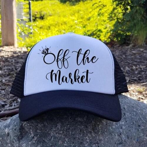 Off the market hat Just Engaged married wedding Engagement bachelorette Party Bridal shower Wife Bride to be travel gift present