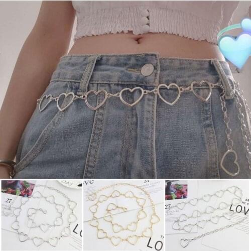 Waistband Pants Classic Waist Chain Love Heart Hollow Girdle For Women Hip Hop Style Fashion Fine 105cm Waist Belts Trendy