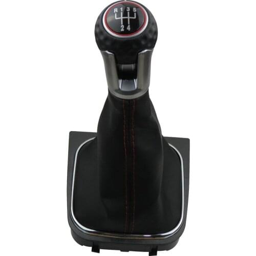 MT Gear Shift Knob for Volkswagen VW Golf 5 6 Golf5 Golf6 Gearshift Shifter Lever Stick Leather Gaitor Boot Base Frame Arm Pen