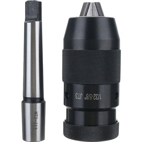 B18 1-16mm Self Tighten Keyless Drill Chuck & MT2-B18 Arbor for Lathe Drill CNC Fits Almost All Drilling & Lathes With MK2 Mount