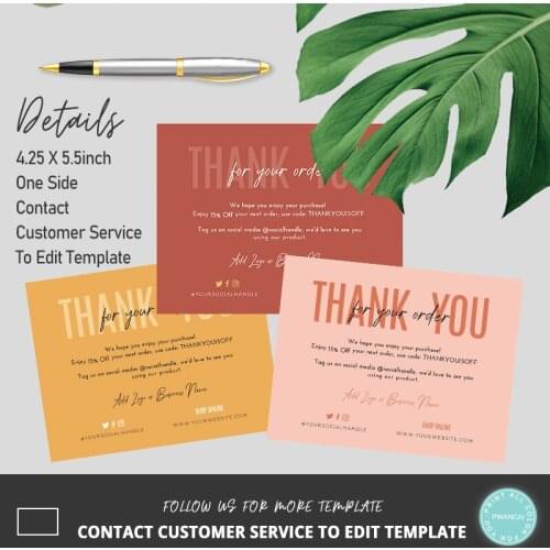 Warm pastels thank you card