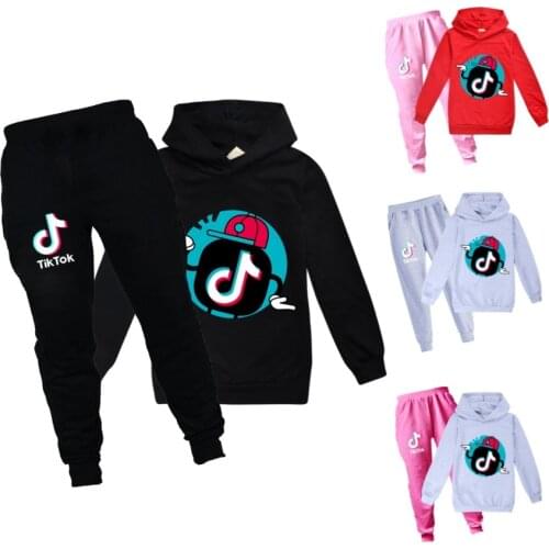 TIK TOK Sport Suit Boys/Girls Tracksuit Two Piece Set Children Hoodies+Sweatpants Clothes Kids Sets