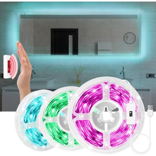 LED Strip Light Hand Sweep Sensor Motion Sensor Switch with Dimmable USB DC 5V SMD2835 Light Strip for Bedroom Kitchen Bathroom