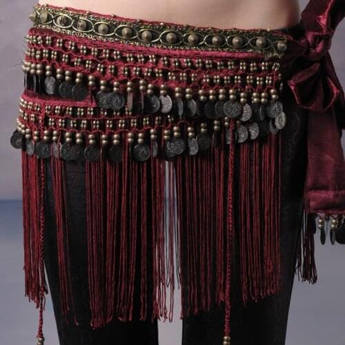 Practice shows all-match belly dance belt tribal tassel hip waist towel towel for beginners